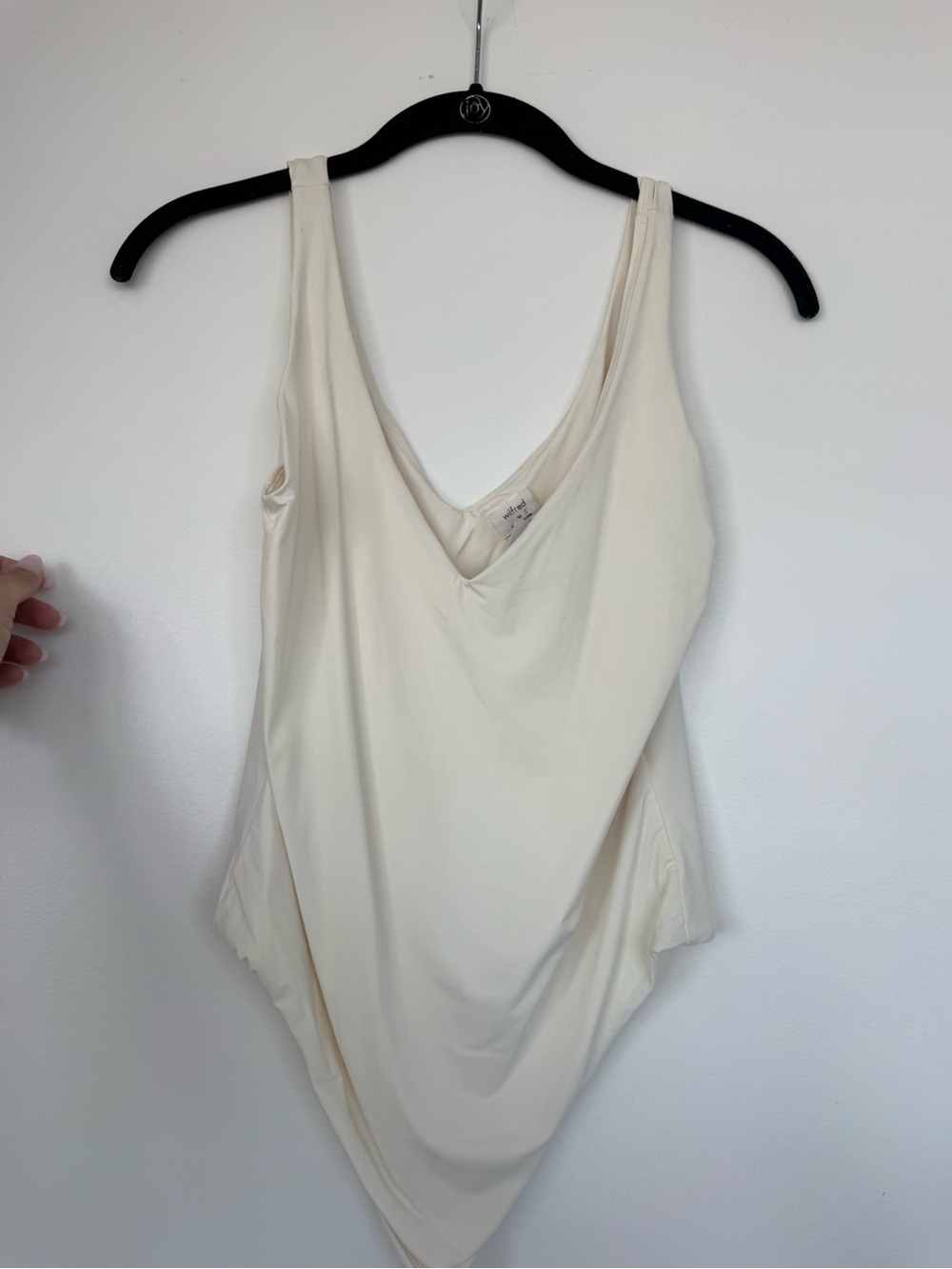 Wilfred Cream V-Neck Sleeveless Bodysuit